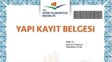 Yapı Kayıt Belgesi örneği